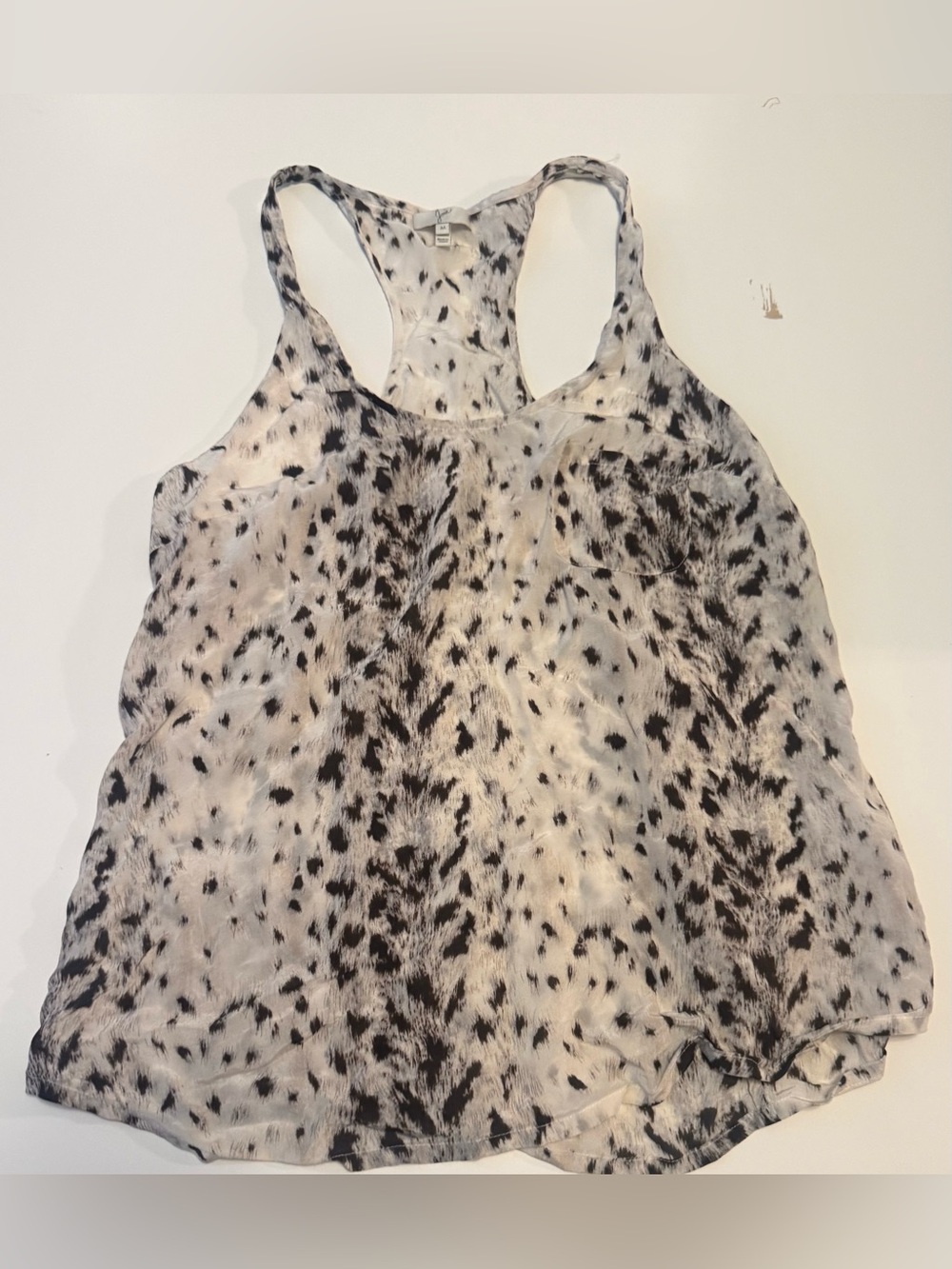 Joie Cream and Black Leopard-Spot Racerback Tank